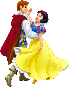 Le prince qui fait une danse avec blanche neige
