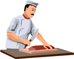 clip art boucher qui prepare sa viande