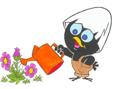 il arrose les fleurs
