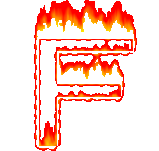 lettre F en flamme