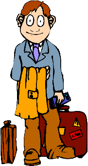 un patron avec valise