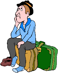 homme avec valise de voyage