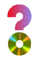 Clipart point interrogation avec disque cd