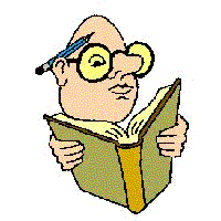 Clipart livre avec un lecteur