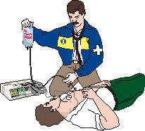 malade avec secouriste