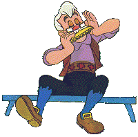 geppetto sur un banc